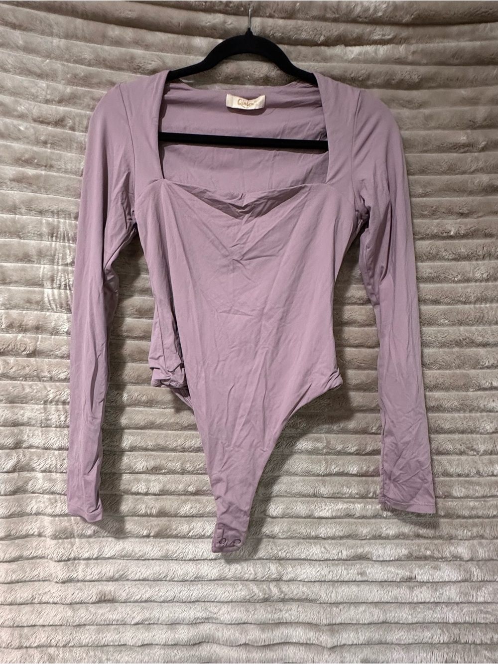 Lavender Long-Sleeve Bodysuit Top